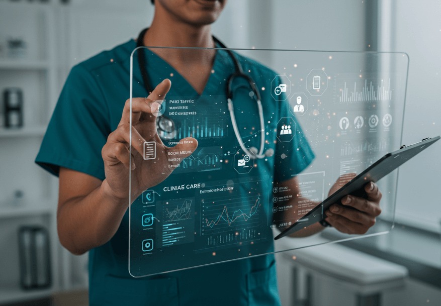 Influencer gravando conteúdo, uma das estratégias do marketing digital para a saúde